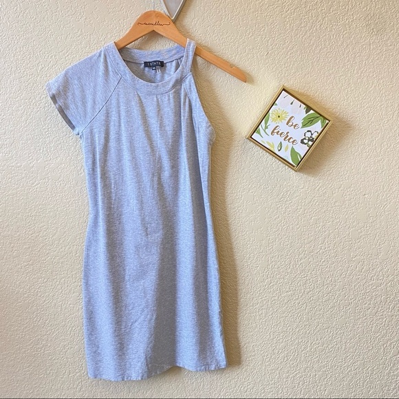 1. State one sleeve grey dress - Picture 1 of 4